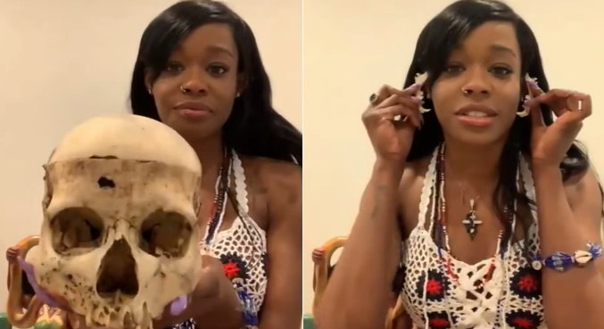 Cantora gera polêmica ao comprar crânio infantil