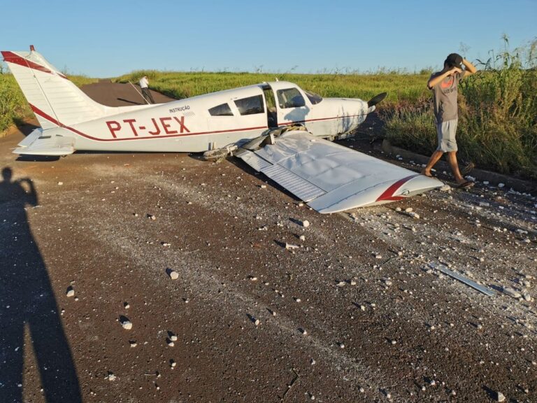 Avião faz pouso forçado na zona rural