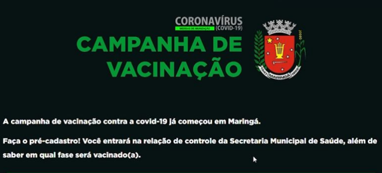 Prefeitura lança plataforma de pré-cadastro da vacinação