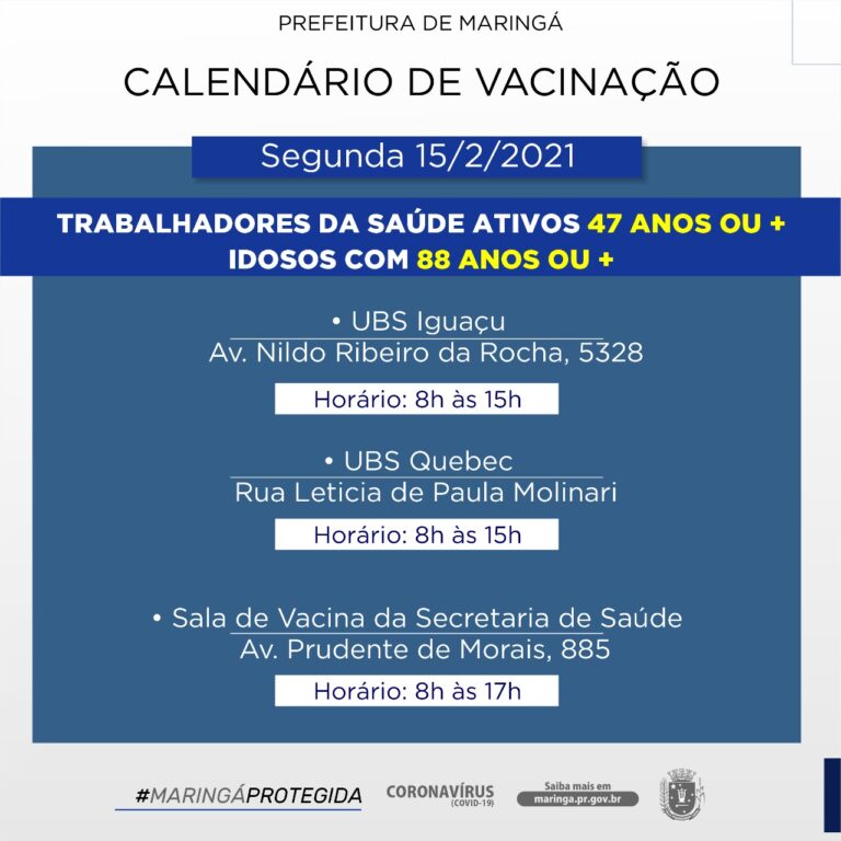Vacina párea maiores de 88 anos começa nesta segunda
