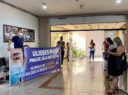 Sismmar faz manifestação em frente ao gabinete do Prefeito