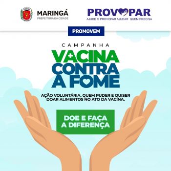 Provopar prossegue Campanha Vacina contra a Fome