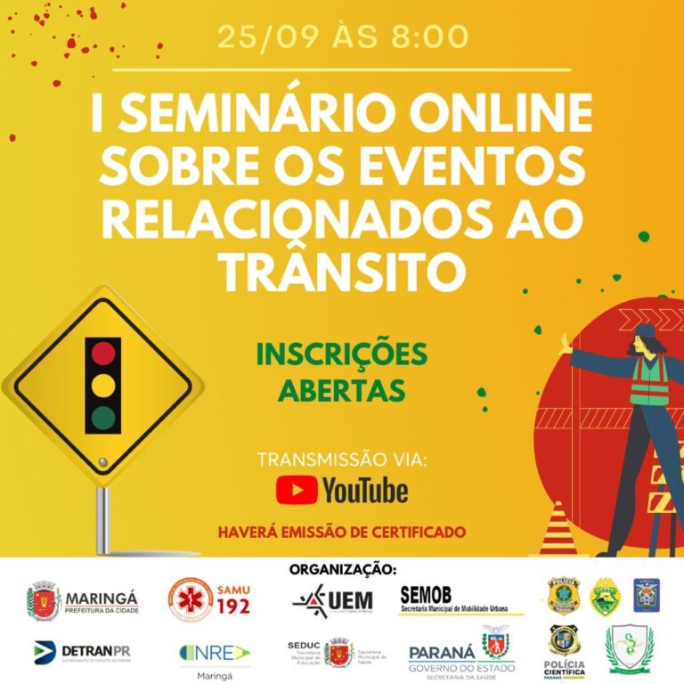 Seminário vai debater os eventos relacionados ao trânsito