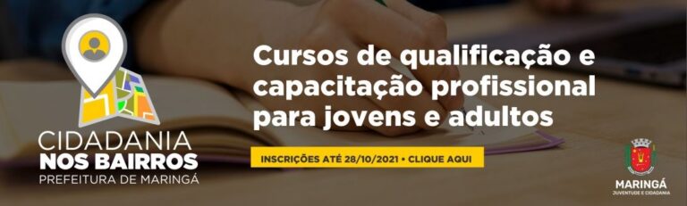 Prorrogado prazo de inscrição nos cursos do Cidadania nos Bairros