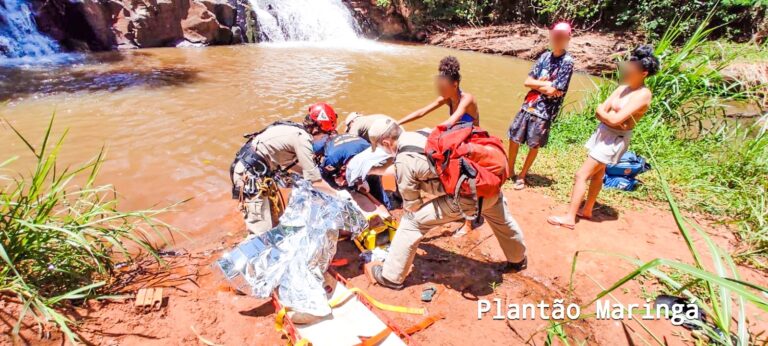 Homem fica gravemente ferido ao pular de cachoeira