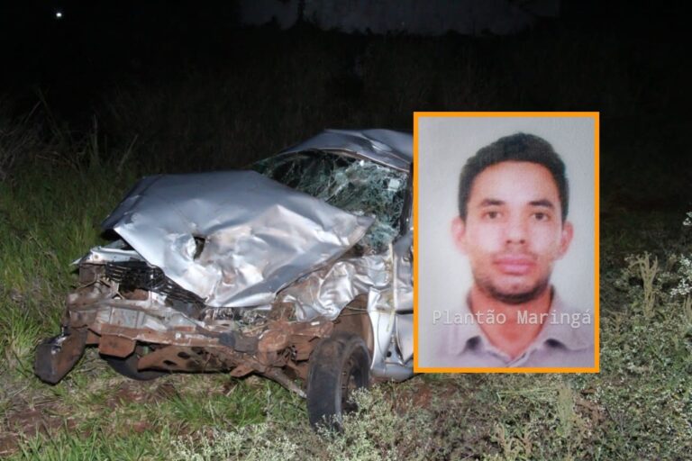 Veículo cai de pontilhão e motorista morre na hora