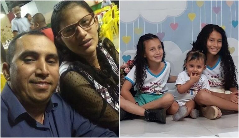 Caminhão capota e mata família inteira