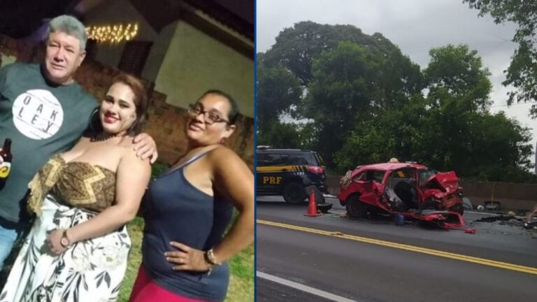 Choque frontal mata família na BR-376