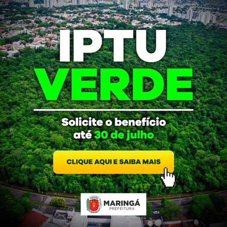 Sábado termina o prazo para solicitação do IPTU Verde
