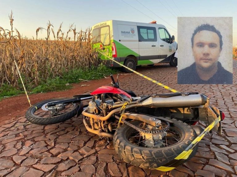 Motociclista morre ao cair da moto em estrada rural 
