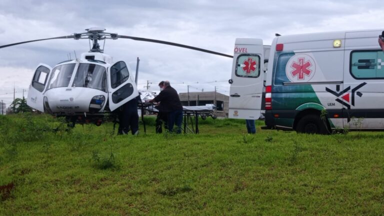 Samu faz primeira transfusão de sangue dentro de helicóptero