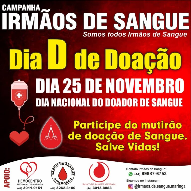 Grupo “Irmãos de Sangue” busca doadores para bancos de Maringá