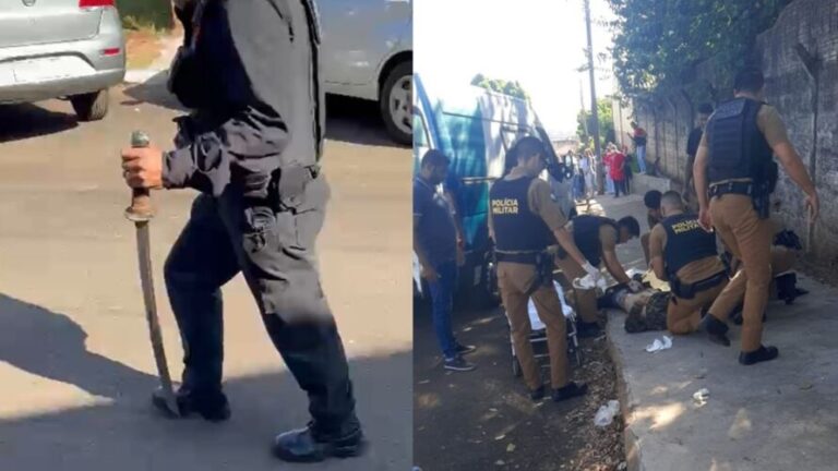 Homem invade fórum portando espada de samurai