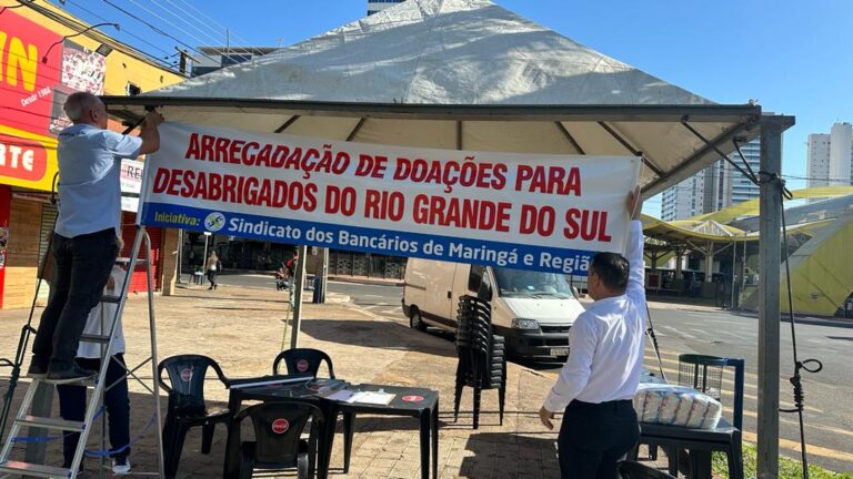 Sindicato dos Bancários arrecada doações para desabrigados do RS