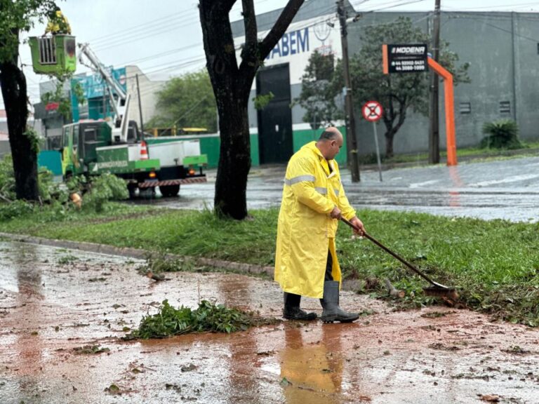 Equipes da prefeitura seguem em trabalho intenso após o temporal