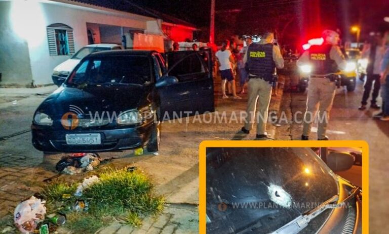 Casal com criança no carro sofre atentado em Maringá