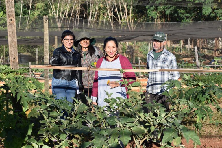 Horta comunitária recebe comitiva peruana