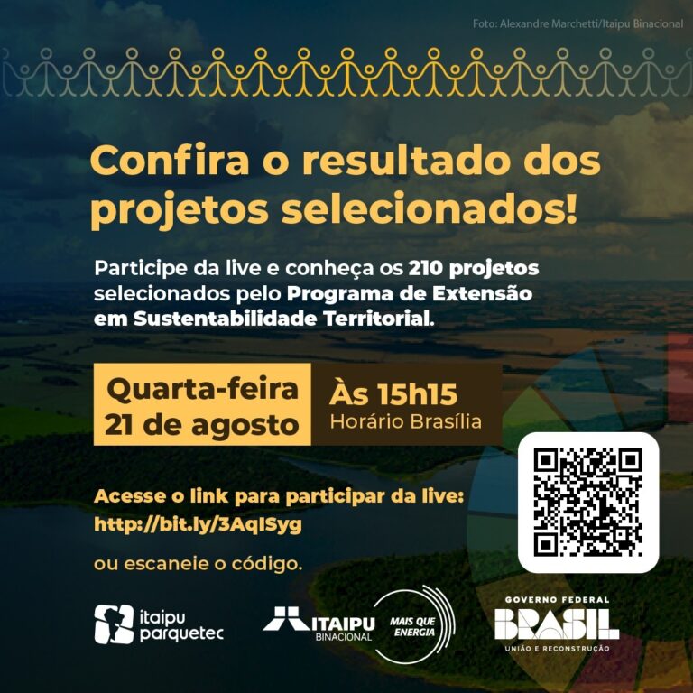 Programa de Extensão para Sustentabilidade Territorial realiza live para divulgação dos mais de 200 projetos selecionados