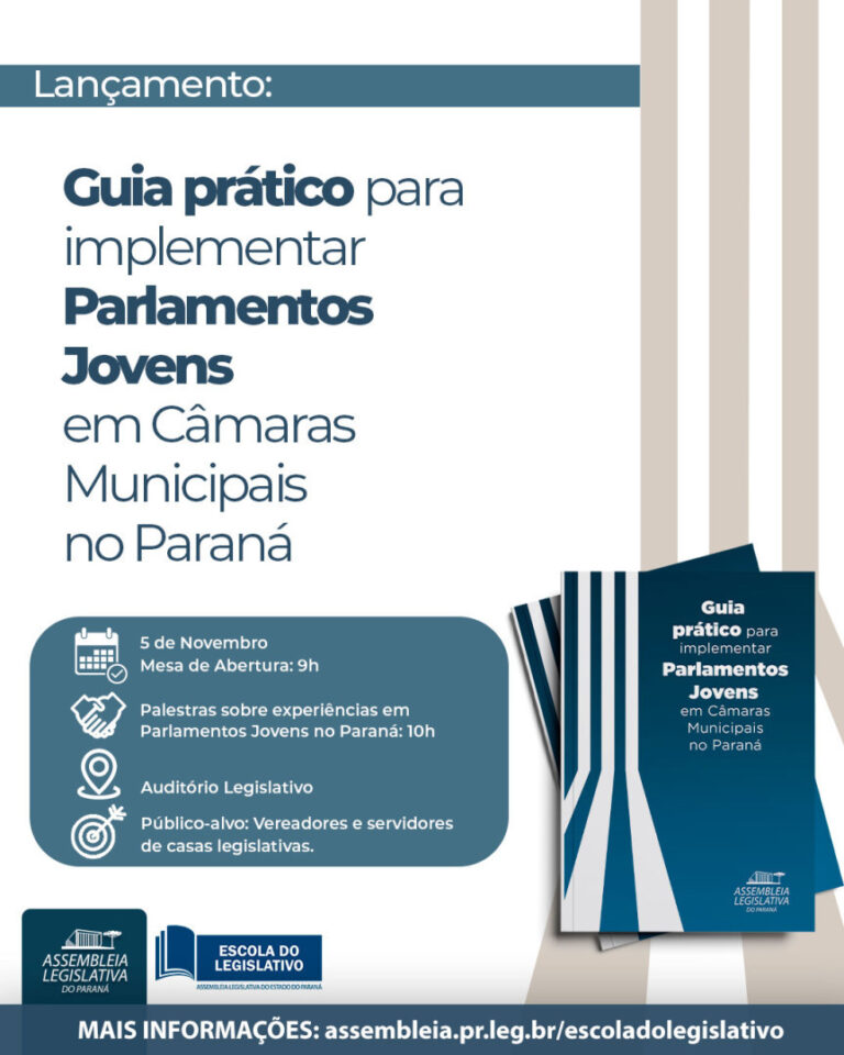 Assembleia lança cartilha para implementar Parlamentos Jovens em câmaras municipais