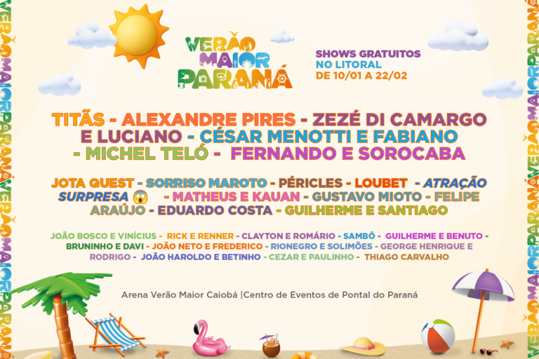 Verão Maior Paraná terá 33 shows gratuitos