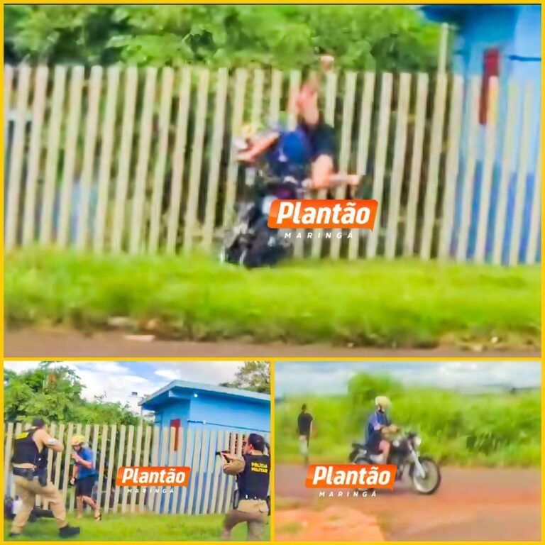 Fugindo da polícia suspeito bate moto contra muro e vai preso