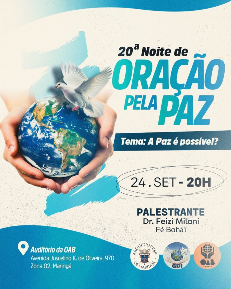 Maringá terá 20ª Noite de Oração pela Paz